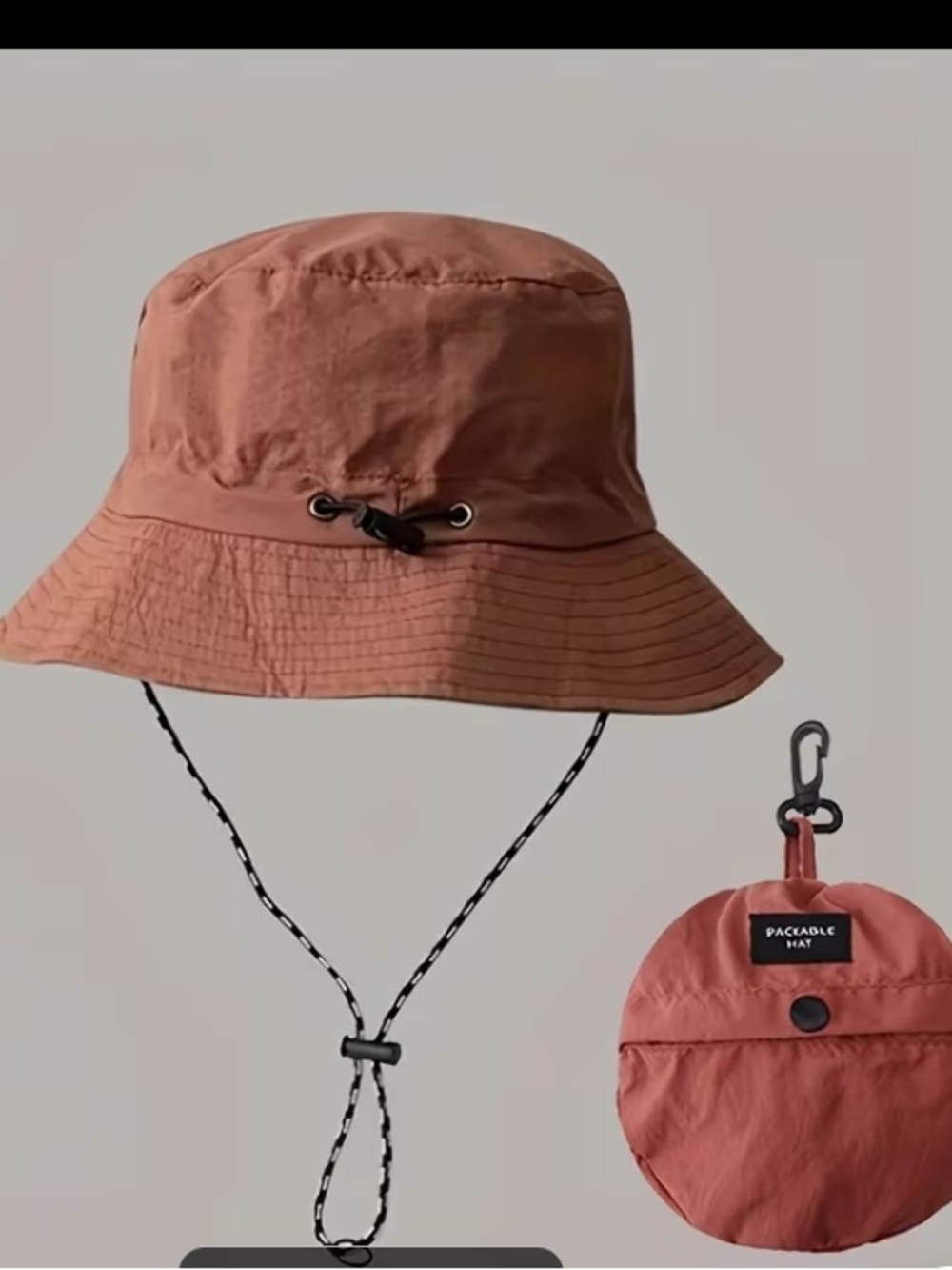 Packable Sun Hat  -Lightweight and Quick Drying   With Pouch - Rust Red - NWT